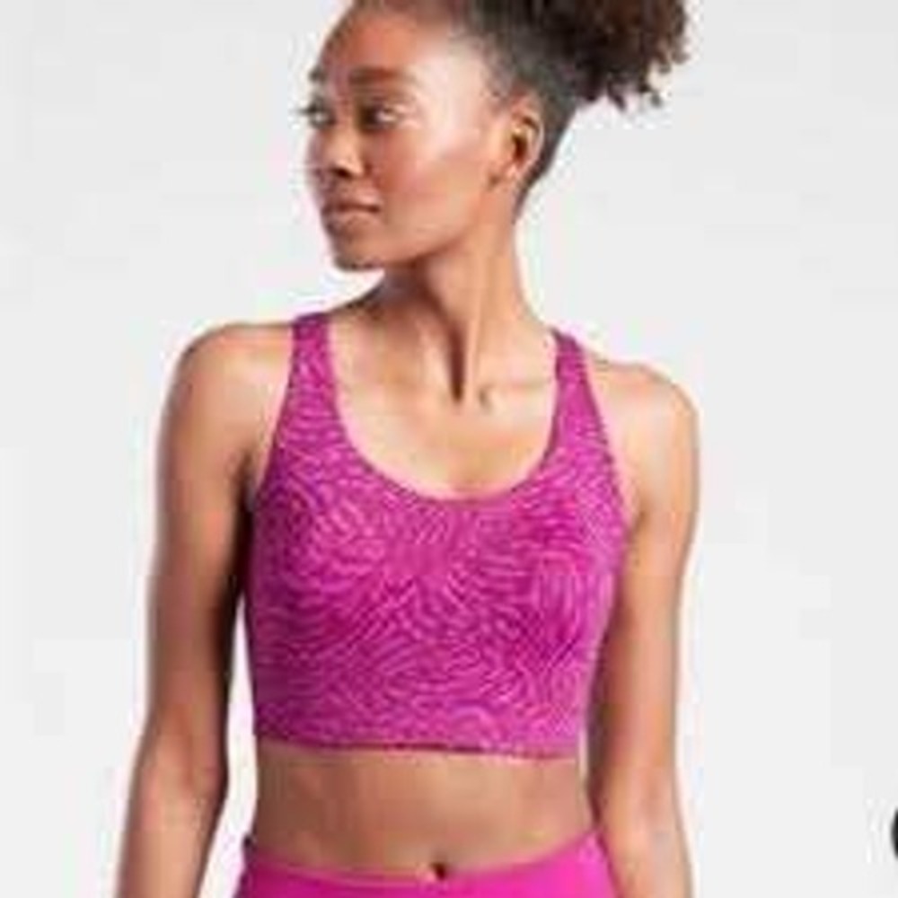 Athleta Purple Print‎ High Impact Crossback Sports Bra Size 36D
